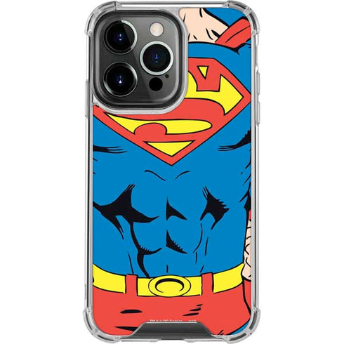 DC Comics Superman Vintage Chest iPhone 14 Pro Clear Case